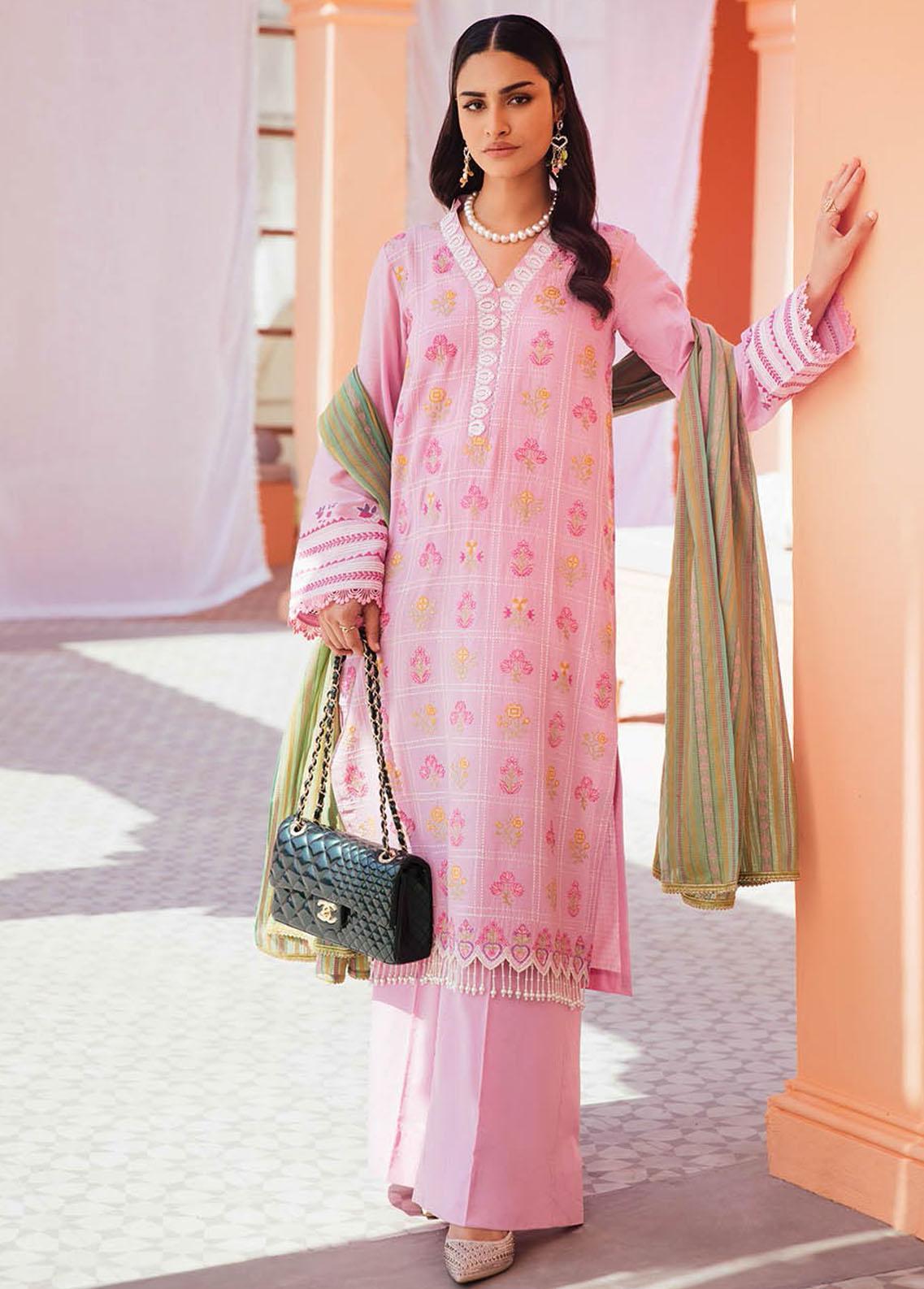 RajBari Embroidered Jacquard Suits Unstitched 3 Piece RB23F 6A - Luxury Collection