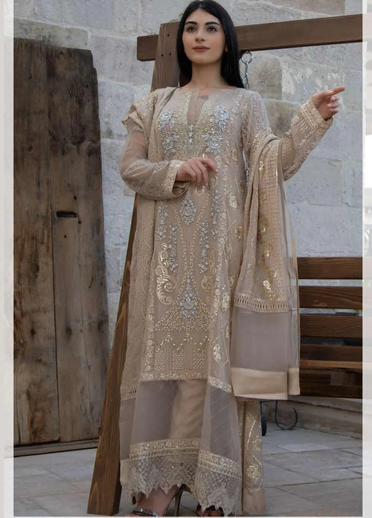 Embroidered Chiffon Suits Unstitched 3 Piece - ZJ22LF D-01
